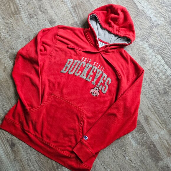 Champion Ohio State Buckeyes OSU Soft Red Hoodie Sweatshirt Size L - Picture 13 of 16